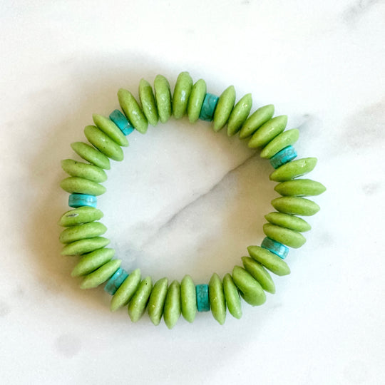 Julia Ashanti Bracelet - Green and Turquoise