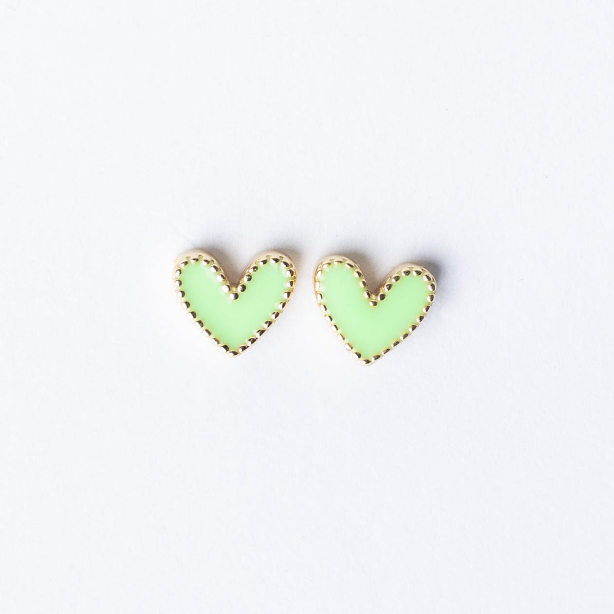 Rori Heart Stud - Light Green