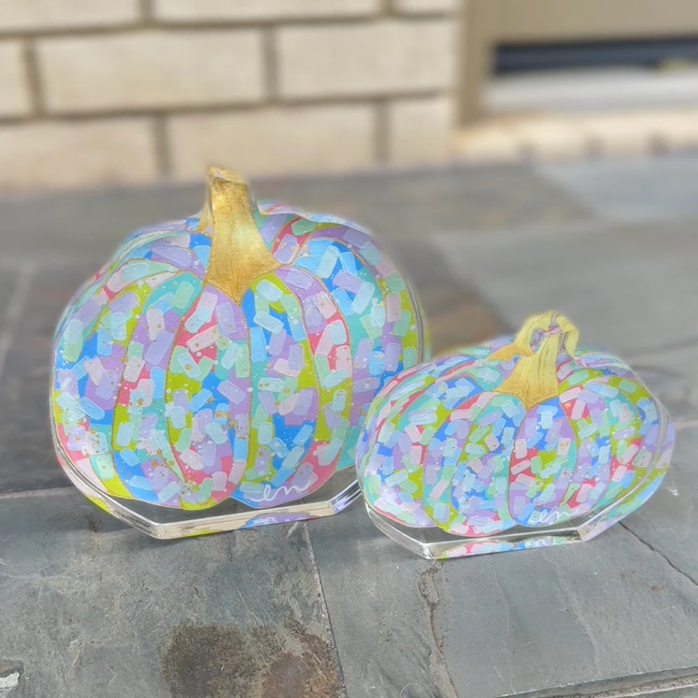 Acrylic Pumpkins - Pastel Confetti Pumpkin