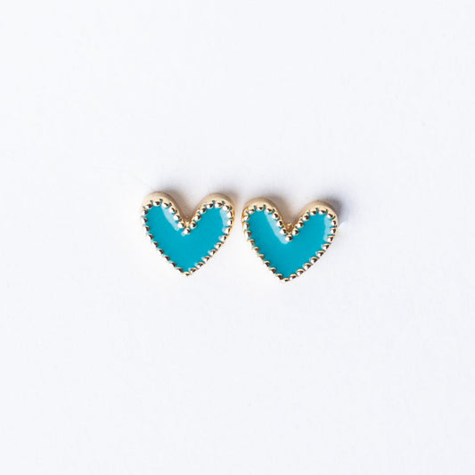 Rori Heart Stud - Blue