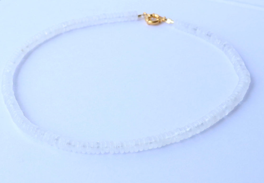 Penelope Beaded Necklace - Clear Moonstone