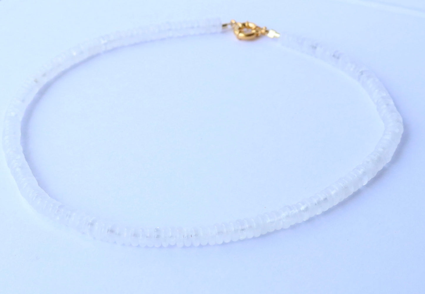 Penelope Beaded Necklace - Clear Moonstone