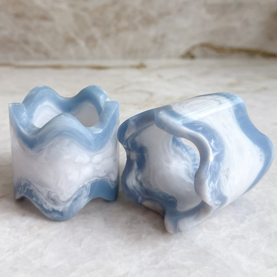 Monterrey Resin Napkin Rings - Frost / Sky (set of 2)