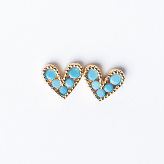 Jordan Heart Stud - Turquoise