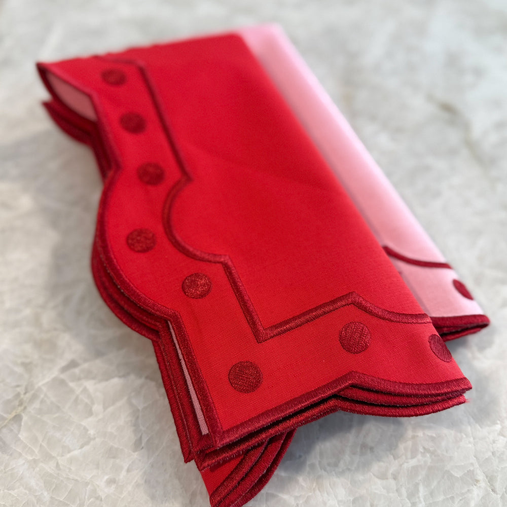 20” Reversible Napkins - Blush + Cherry (set of 2)