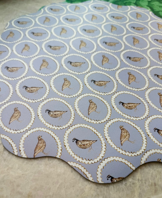 Wipeable Reversible Placemat - Meadow & Quail