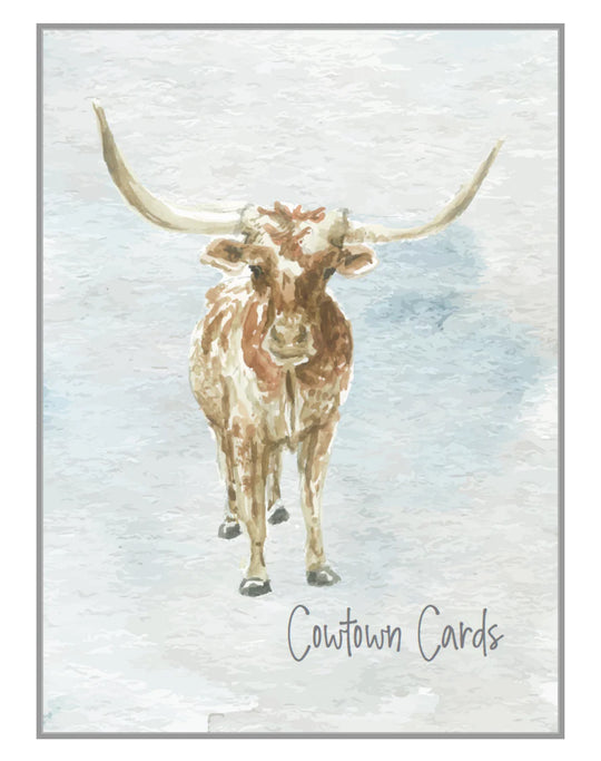 Watercolor Playing Cards - Cowtown (Fort Worth)