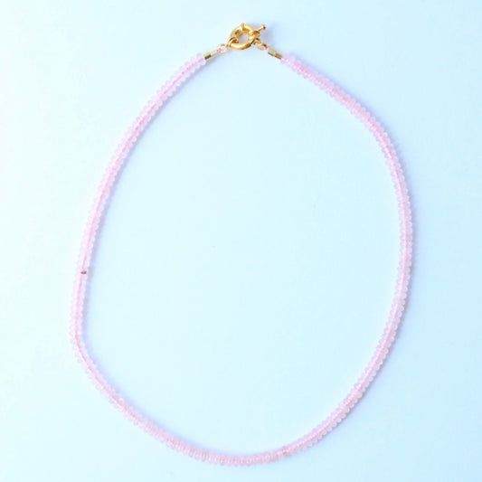 Luna Beaded Necklace - Light Pink 14” (Little Ladies)