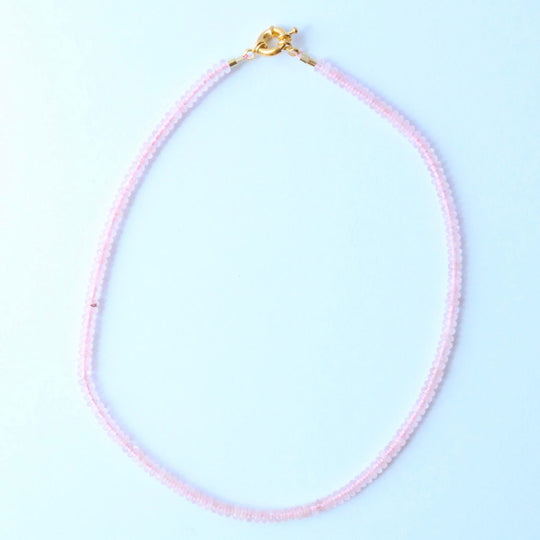 Luna Beaded Necklace - Light Pink 15” (Little Ladies)