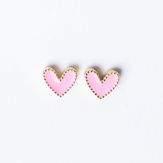 Rori Heart Stud - Pink