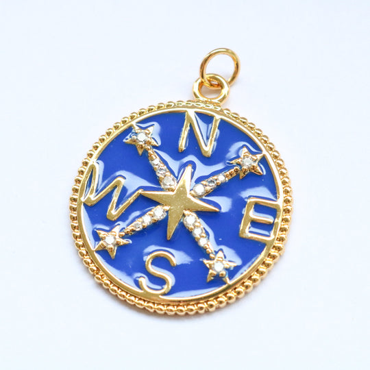 Compass Charm - Blue