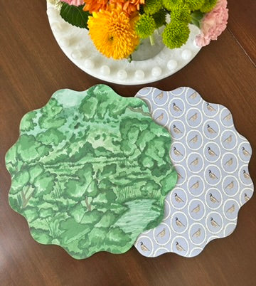 Wipeable Reversible Placemat - Meadow & Quail