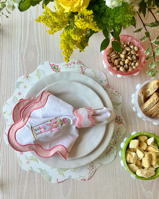 Wipeable Reversible Placemat - Nutcracker + Holly