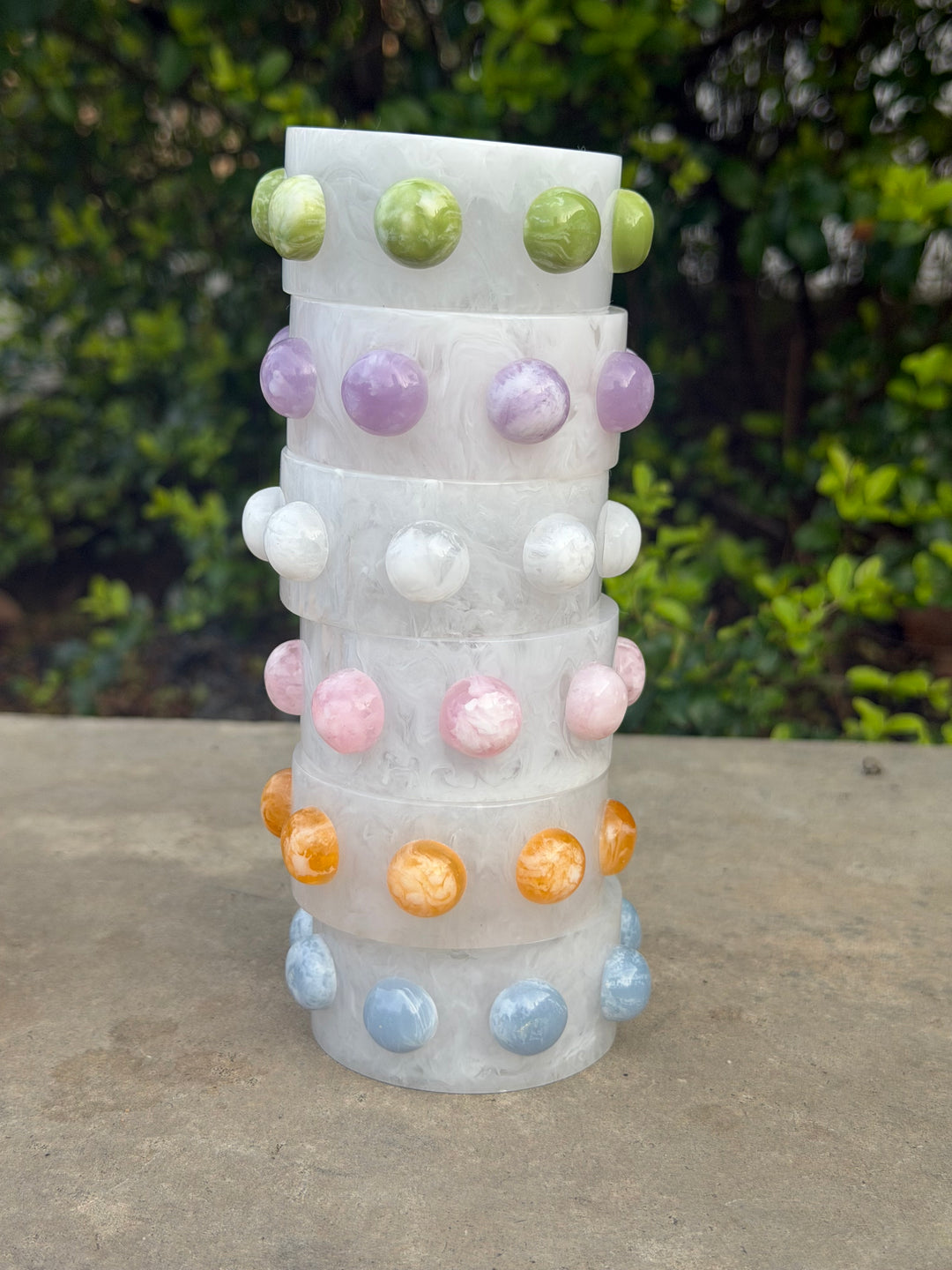 Paris Resin Napkin Rings - Frost / Grape (set of 2)