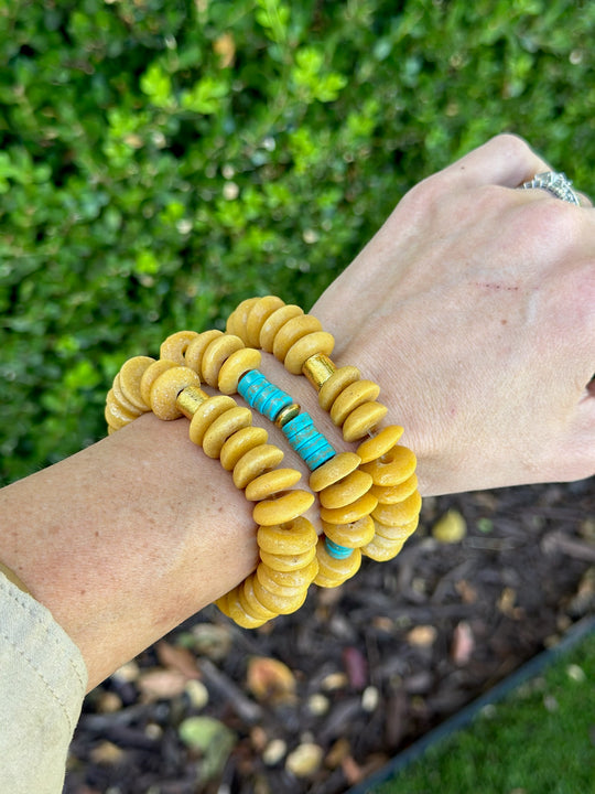 Julia Ashanti Bracelet - Orange & Turquoise