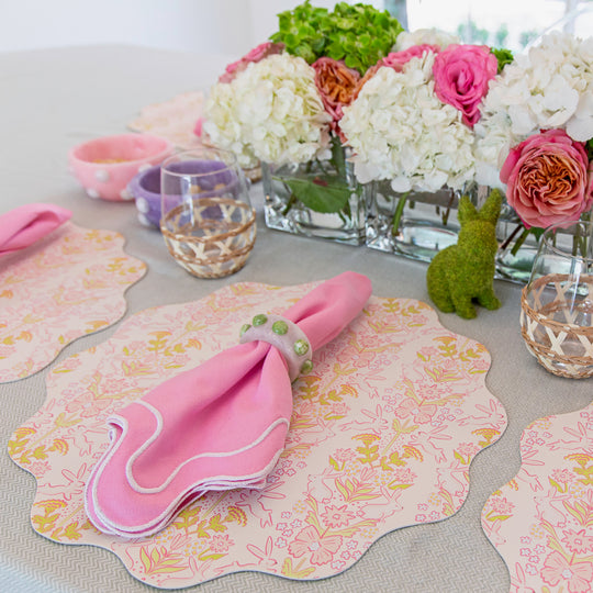 Wipeable Reversible Placemat - Bunnies & Blooms