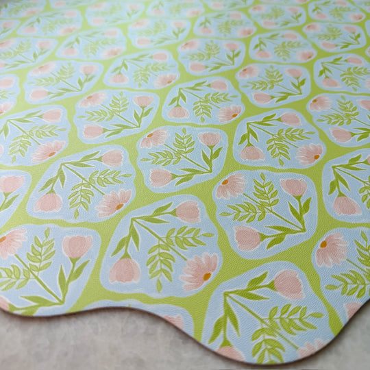 Wipeable Reversible Placemat - Bunnies & Blooms