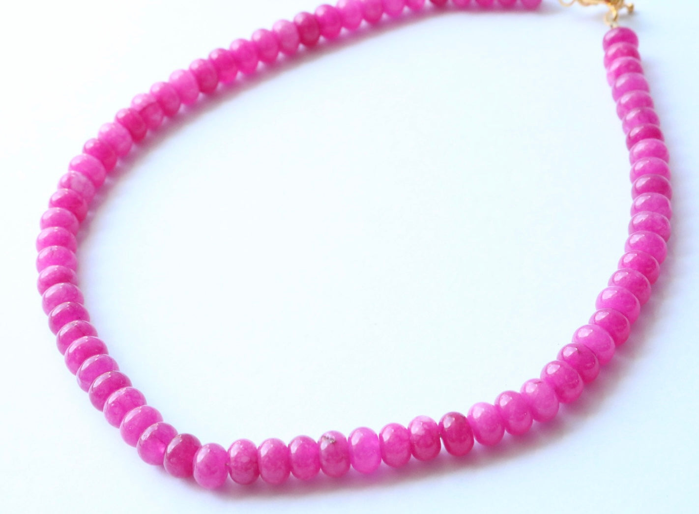 Olivia Beaded Necklace - Hot Pink