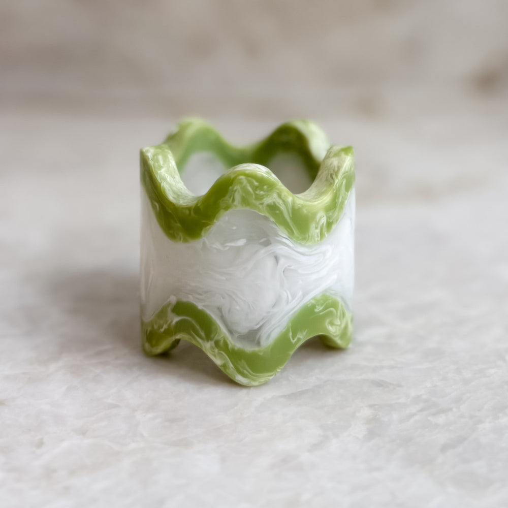 Monterrey Resin Napkin Rings - Frost / Lime (set of 2)
