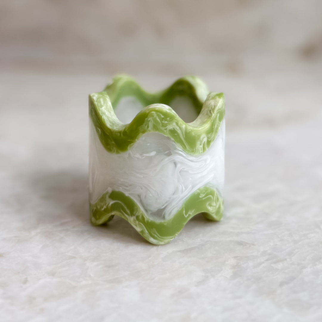 Monterrey Resin Napkin Rings - Frost / Lime (set of 2)