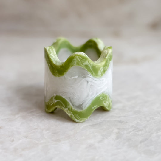Monterrey Resin Napkin Rings - Frost / Lime (set of 2)