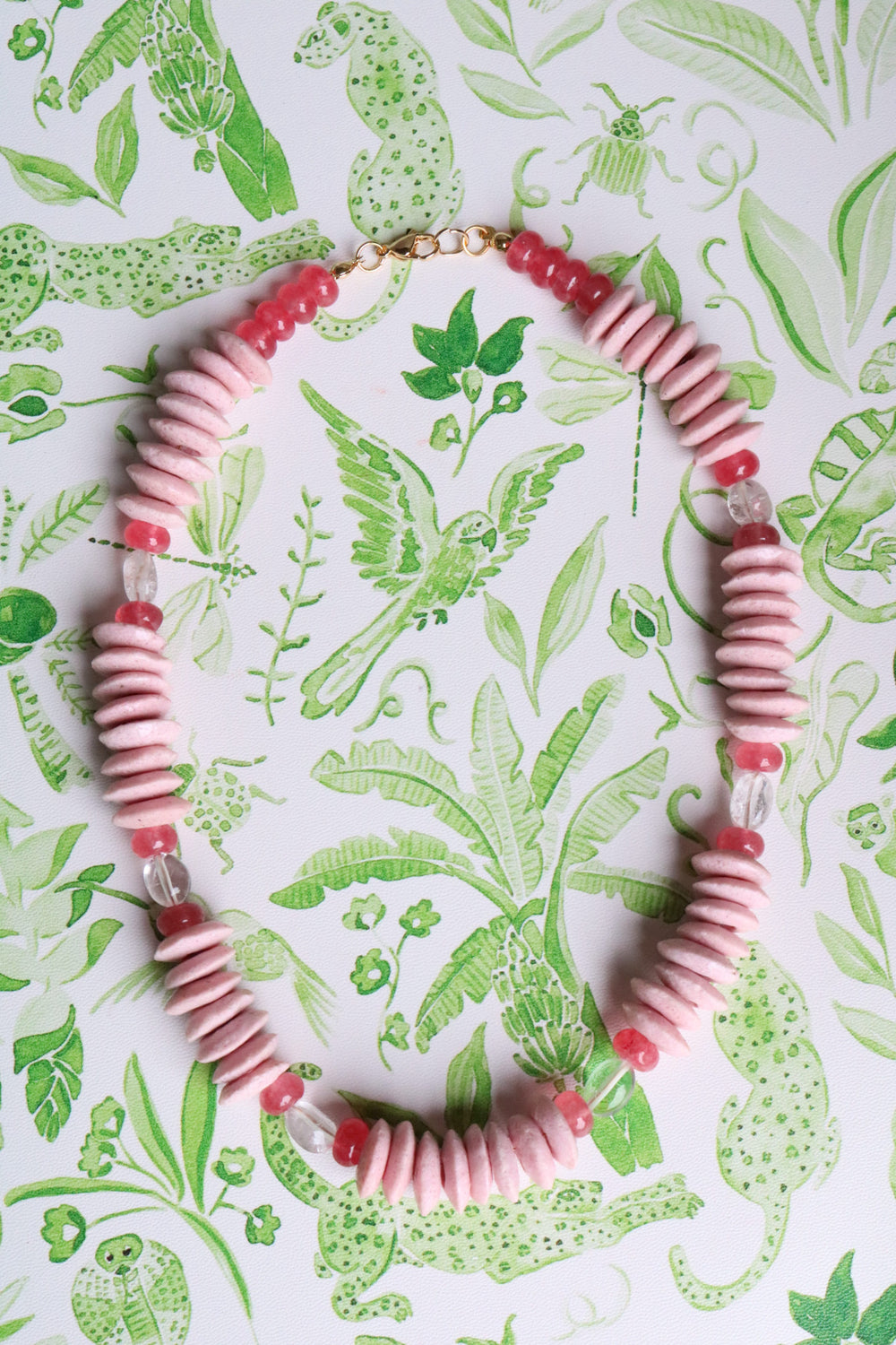 Josie Beaded Necklace - Pink