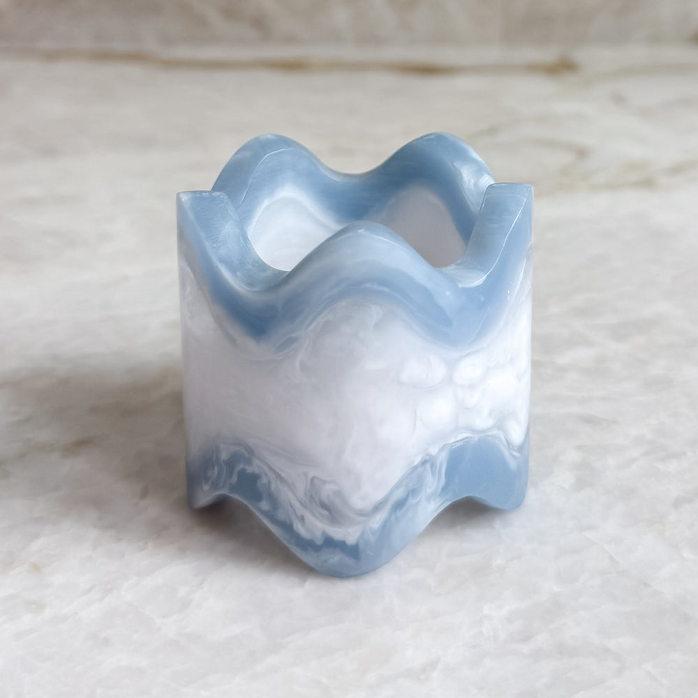 Monterrey Resin Napkin Rings - Frost / Sky (set of 2)