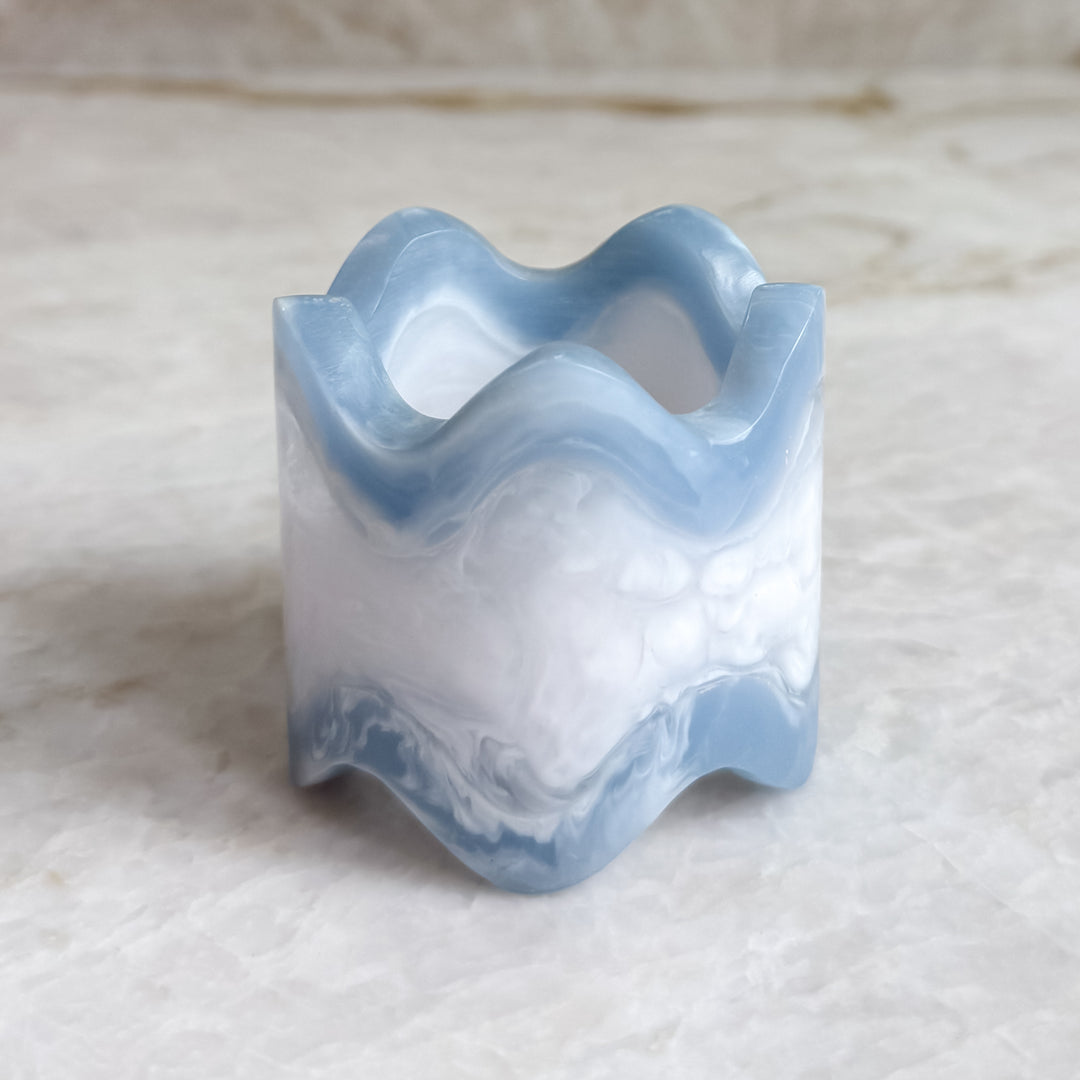 Monterrey Resin Napkin Rings - Frost / Sky (set of 2)