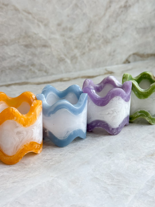 Monterrey Resin Napkin Rings - Frost / Grape (set of 2)