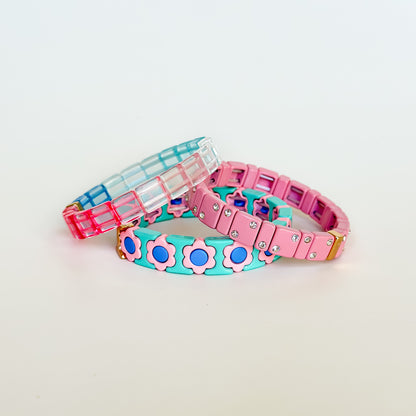 Charlotte Little Ladies Bracelet Stack - Pixie Pink & Blue