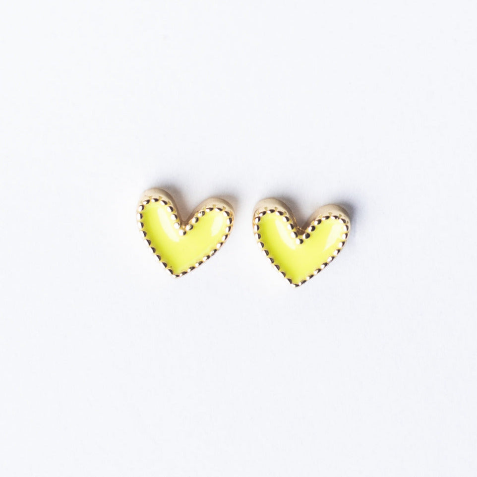 Rori Heart Stud - Yellow