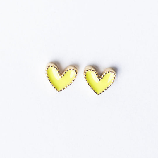 Rori Heart Stud - Yellow