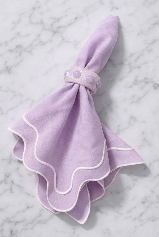 Paris Resin Napkin Rings - Frost / Grape (set of 2)
