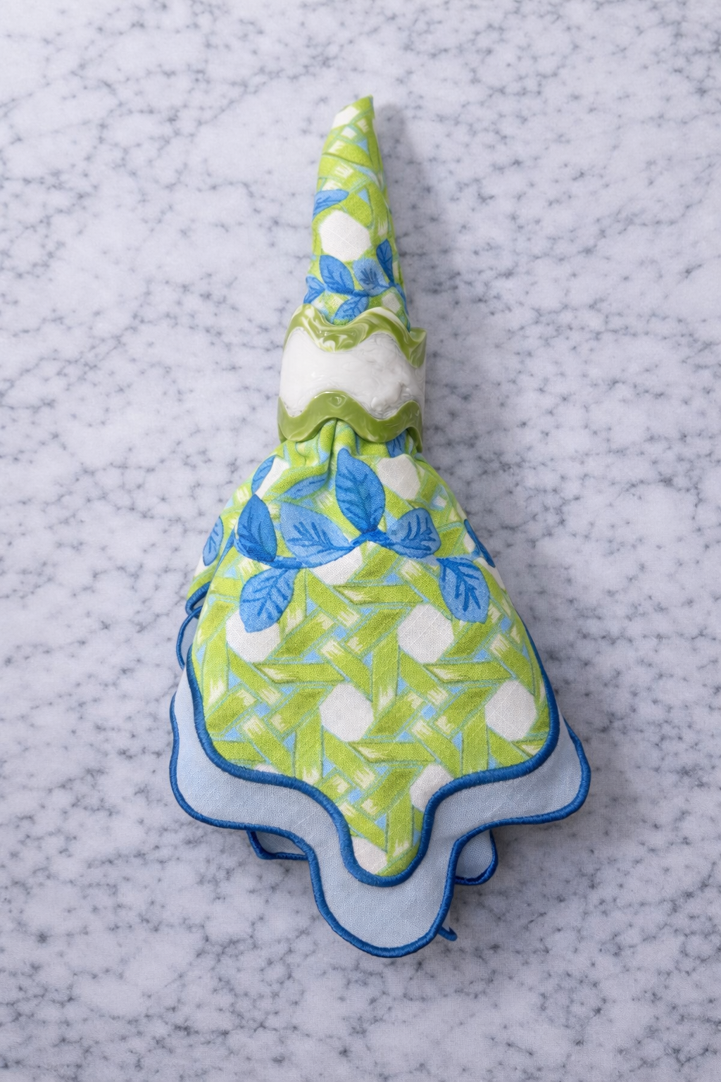Monterrey Resin Napkin RingS - Frost / Lime (sets of 2)