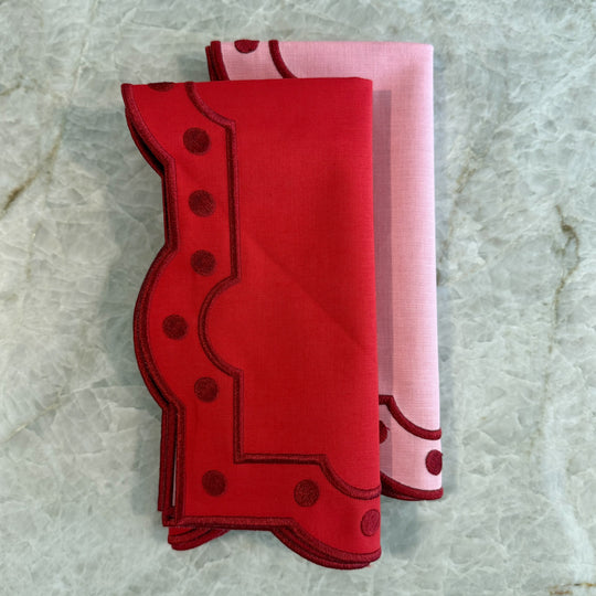 20” Reversible Napkins - Blush + Cherry (set of 2)