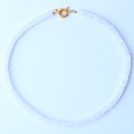 Penelope Beaded Necklace - Clear Moonstone