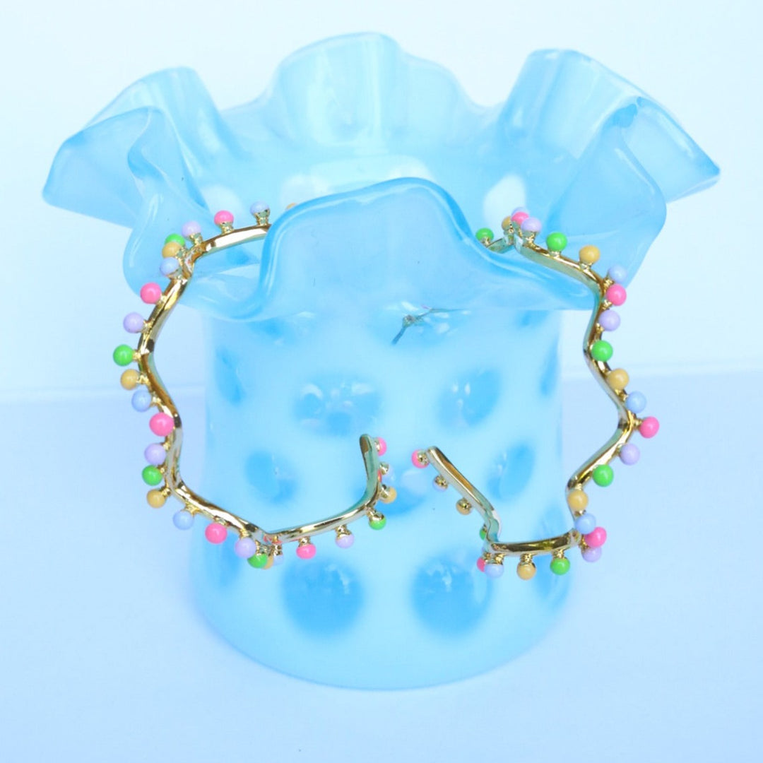 Claire Rainbow Wavy Hoop