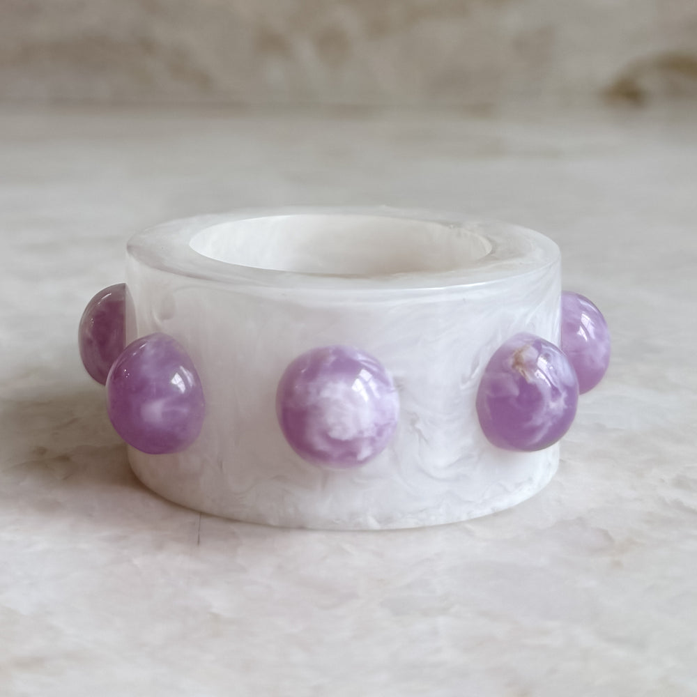 Paris Resin Napkin Rings - Frost / Grape (set of 2)