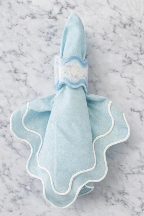 Monterrey Resin Napkin Rings - Frost / Sky (set of 2)