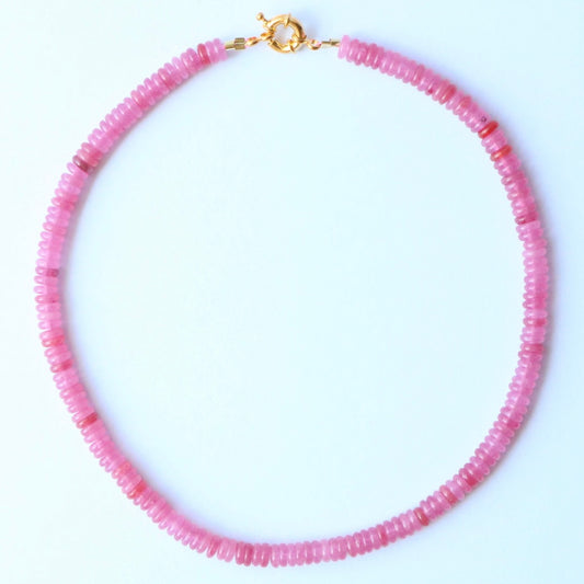 Penelope Beaded Necklace - Hot Pink