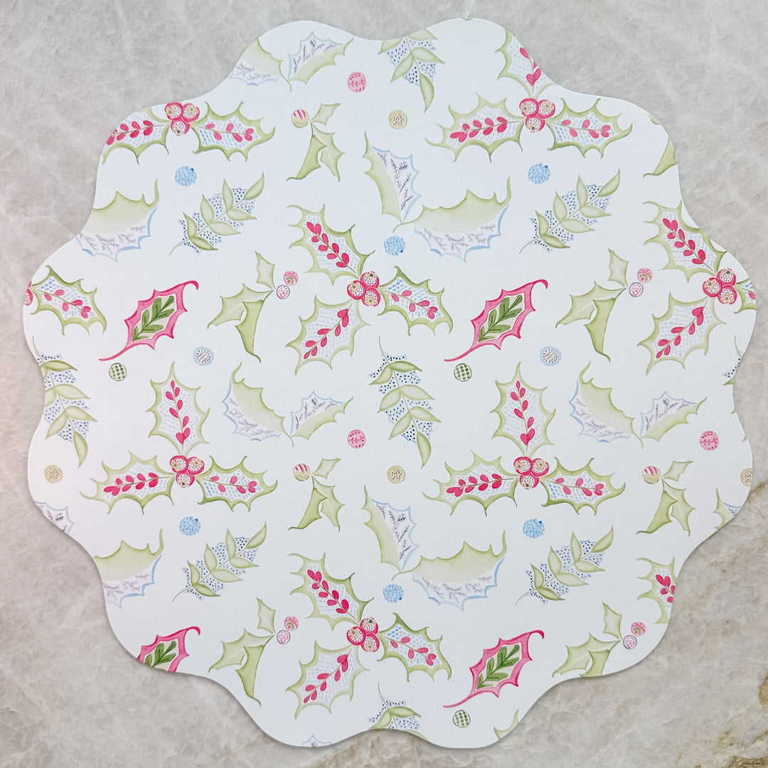 Wipeable Reversible Placemat - Nutcracker + Holly