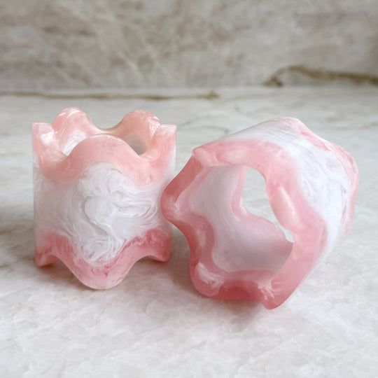 Monterrey Resin Napkin Rings - Frost / Rosé (set of 2)