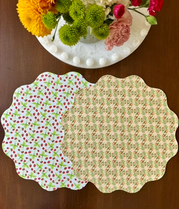Wipeable Reversible Placemat - Berry Peachy