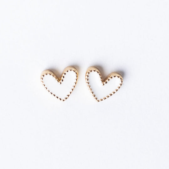 Rori Heart Stud - White