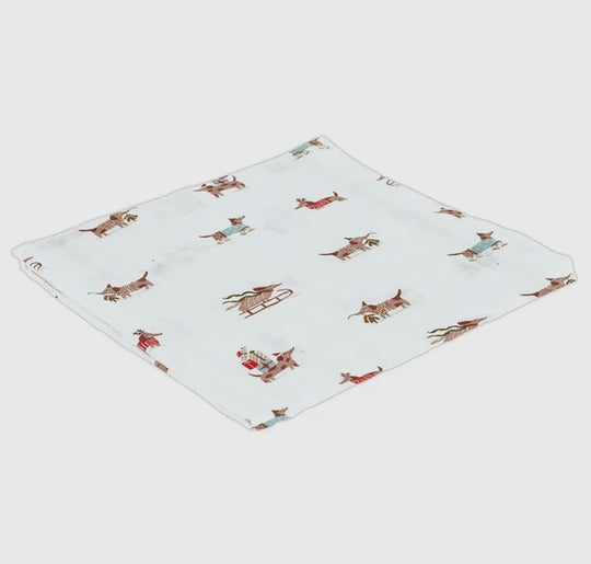 Dog Swaddle Blanket & Rattle