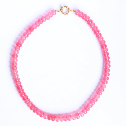 Olivia Beaded Necklace - Watermelon Pink