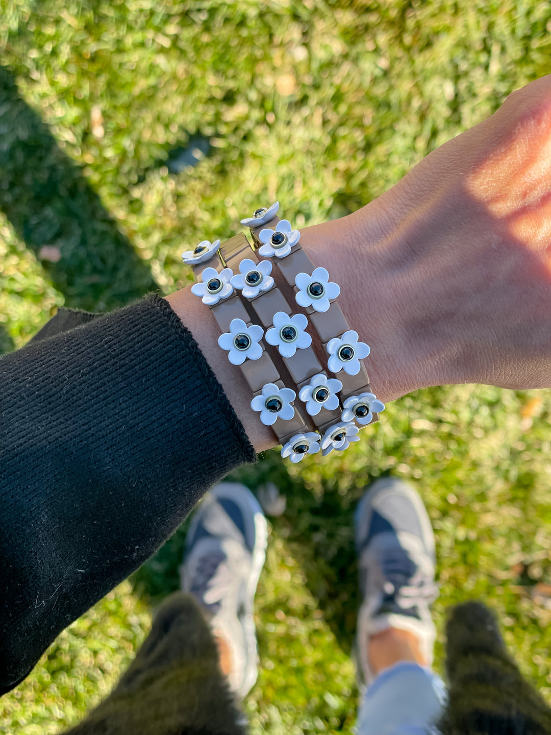 Flower Bracelet - Brown