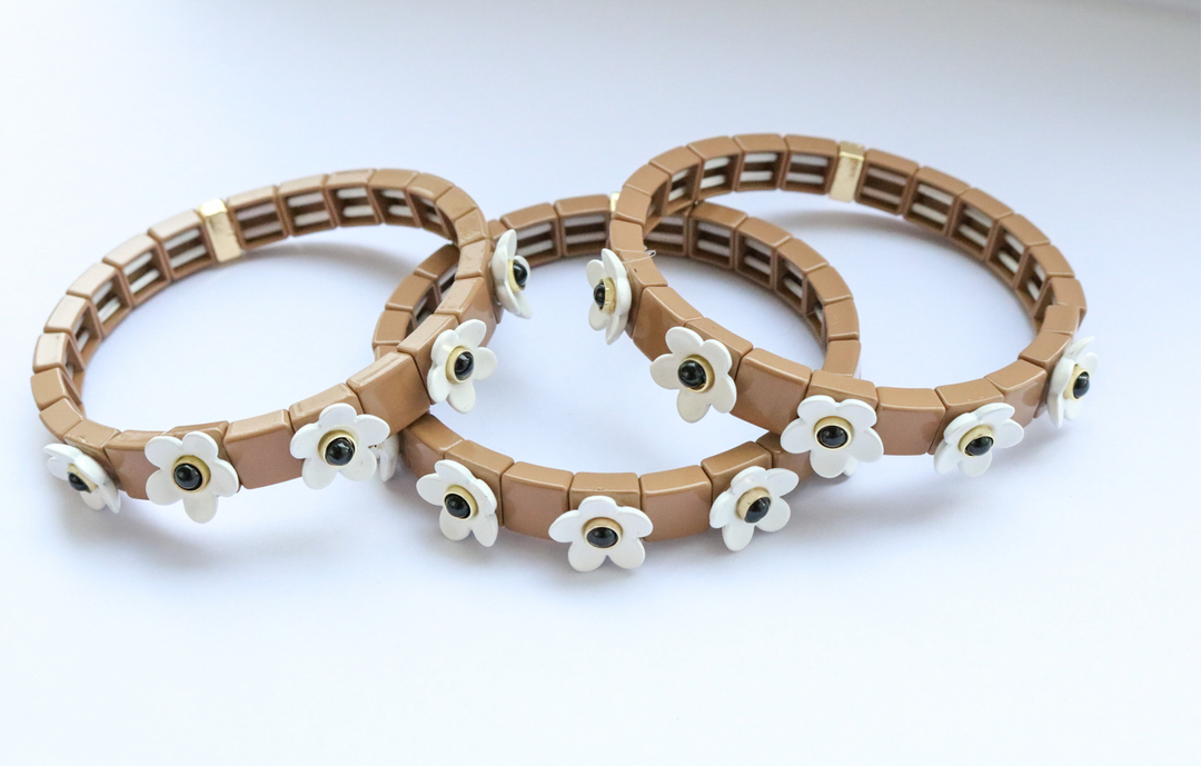 Flower Bracelet - Brown